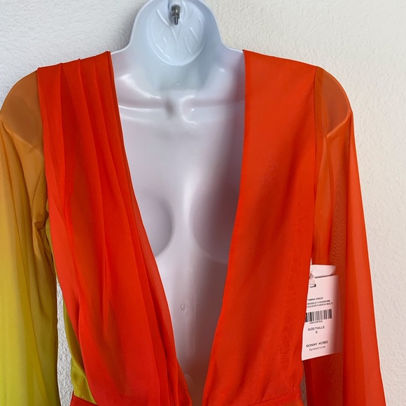 Ronny Kobo Timbra Ombre Chiffon Open V Back Dress Sz S - Picture 11 of 16
